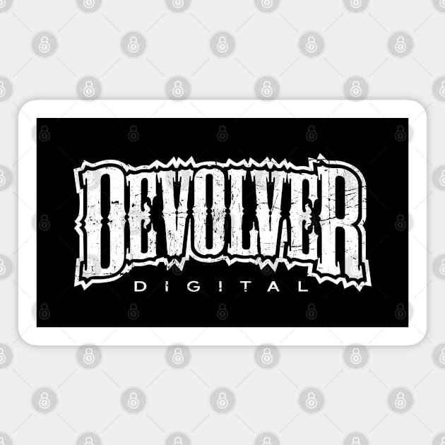 Devolver digital vintage white Magnet by FbsArts